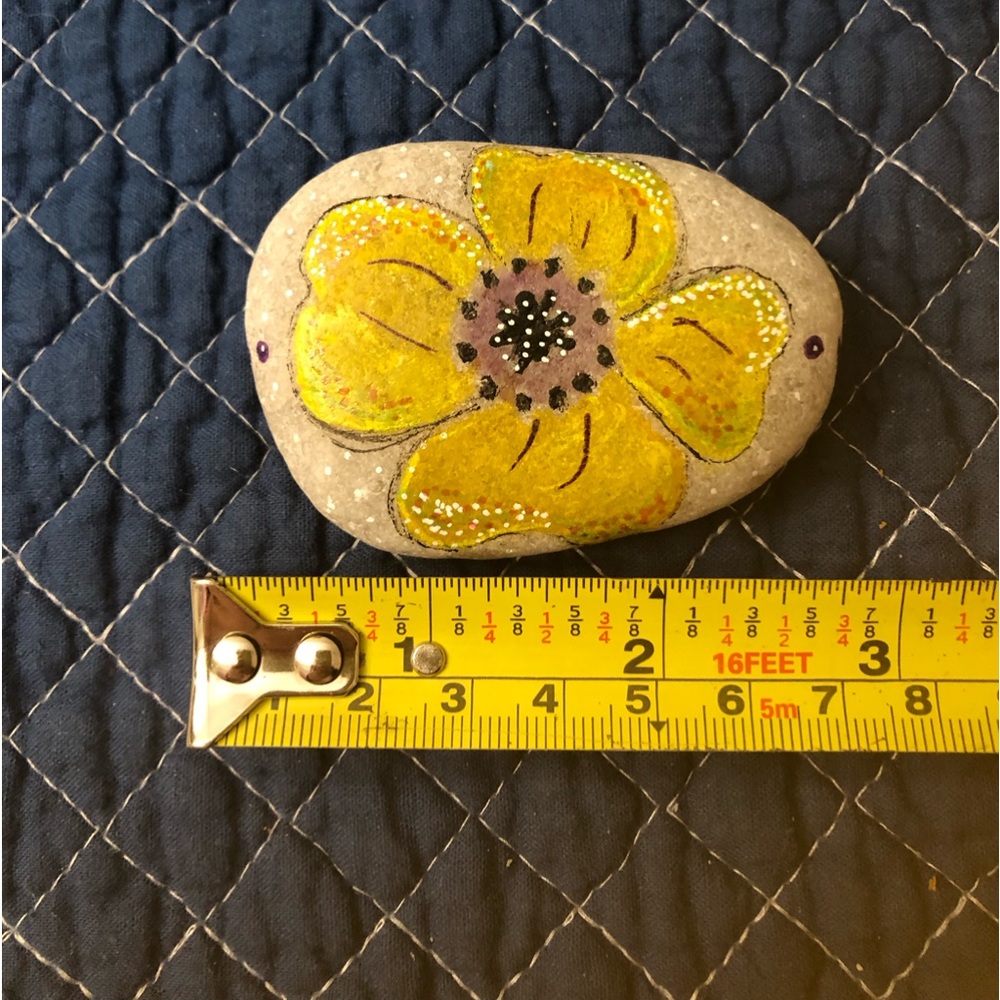 A TOUCH OF SPRING HAND PAINTED ROCK - Picture 3 of 7